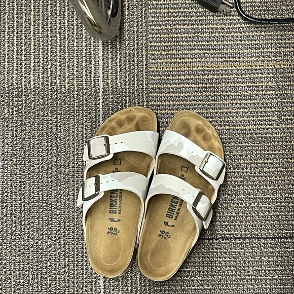 tan camo birkenstocks